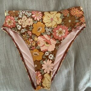 Salty Blonde x Billabong Floral High-Waisted Bikini Bottom